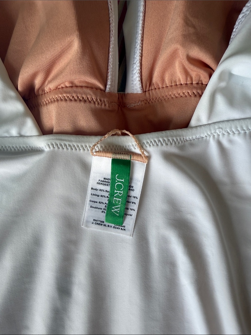 J Crew White Ruffle V Neck Swimsuit Size 4 - Picture 5 of 7